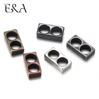 5pcslot stainless steel double hole 5mm spacer beads rectangle retro plating for diy jewelry making vintage accessories