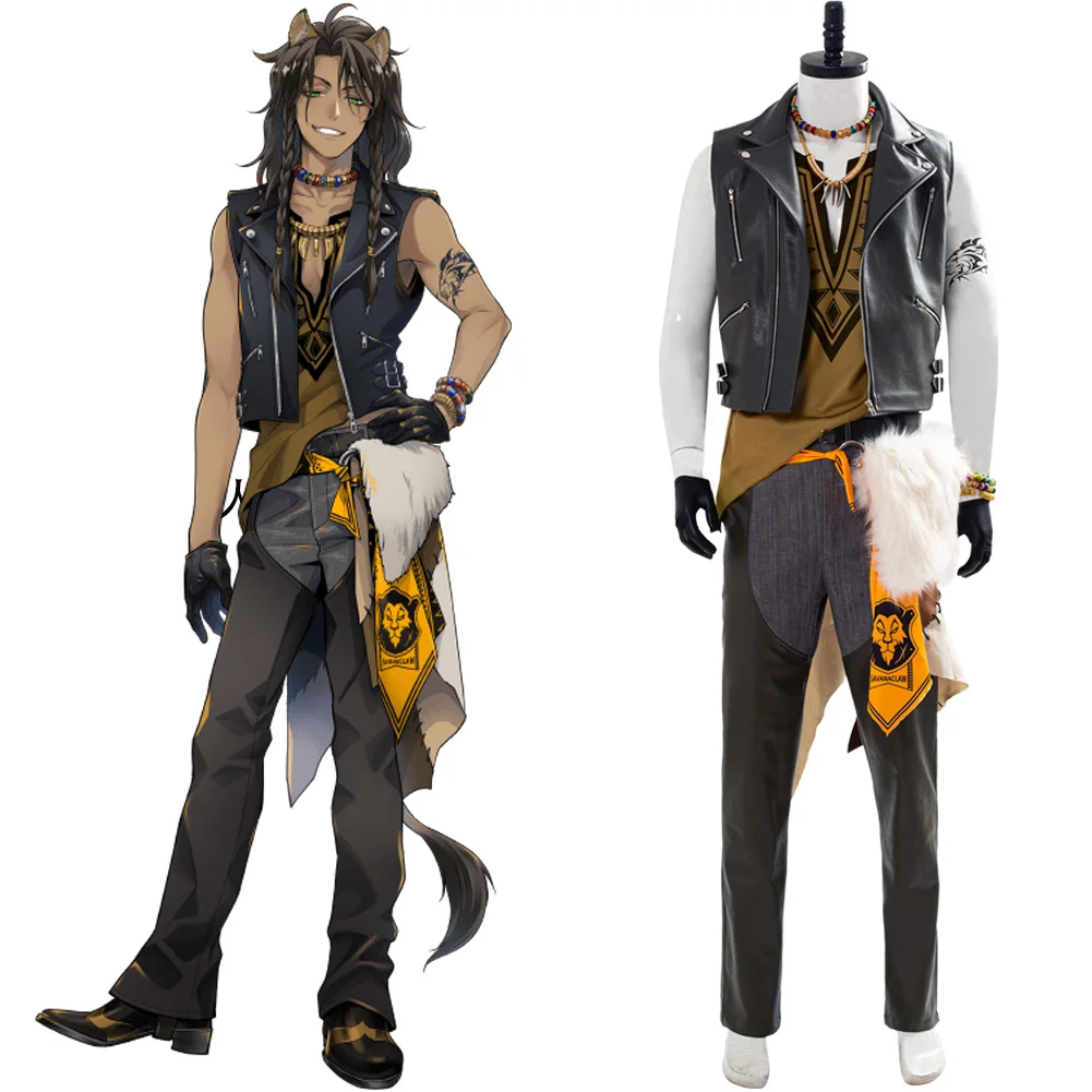 

Twisted Wonderland Leona Kingscholar Cosplay Costume Adult Men Outfit Uniform Full Suit Halloween Carnival Costume Custom Made