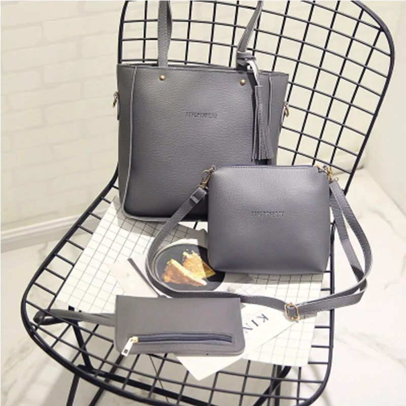 3 шт./компл. женские Сумки из искусственной кожи модные сумки с кисточками кожаная