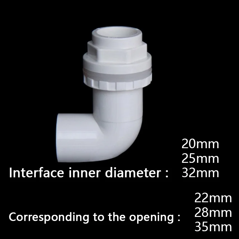 Сверхмощный аквариум локоть переборка соединитель 20 25 32 мм ПВХ 90 градусов трубы
