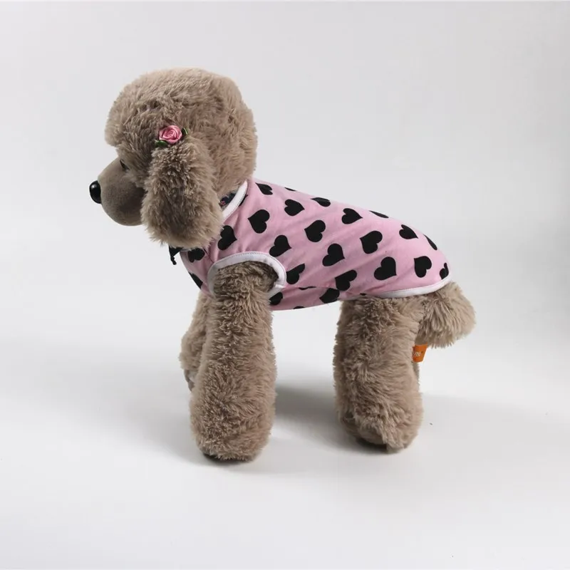 

Cotton Pet Clothing Spring and Summer Breathable Dog Clothes Cute Printed Puppy Dog Vest T-shirt for Small & Medium Dogs
