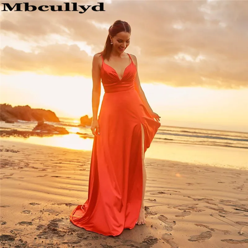 

Mbcullyd Gorgeous Red Prom Dresses Long 2020 Sexy Leg Split Evening Party Dress For Women Cheap Sale Vestidos de fiesta de noche