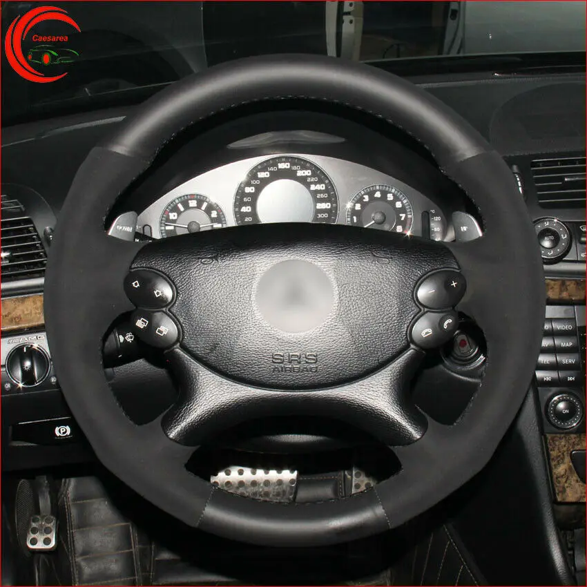 

Hand Sew Black Leather Car Steering Wheel Cover for Benz E63 AMG 2006-2008 CLS