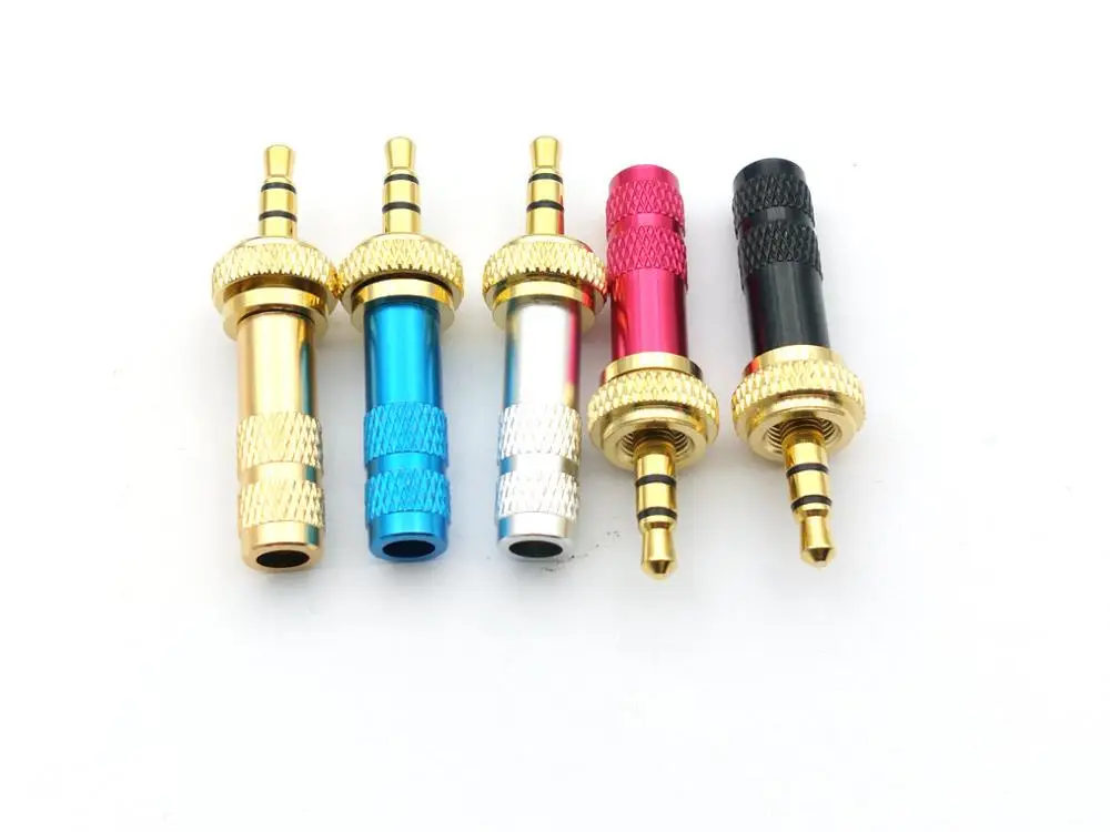 

100pcs 3.5mm Screw Lock Stereo Jack Plug Soldering connectors