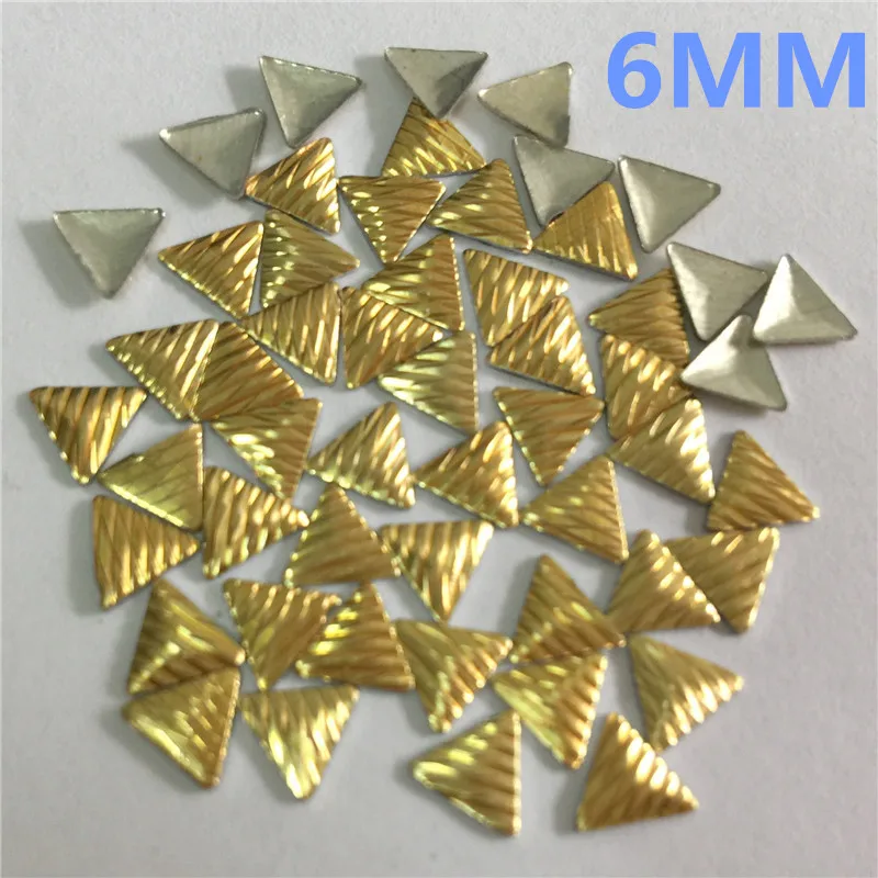 6mm Gold/Silver Hot Fix Studs Aluminium Triangles Spire Shape Iron On Nailheads Hotfix Punk Rock DIY Rhinestuds Hand Accessories | Дом и сад
