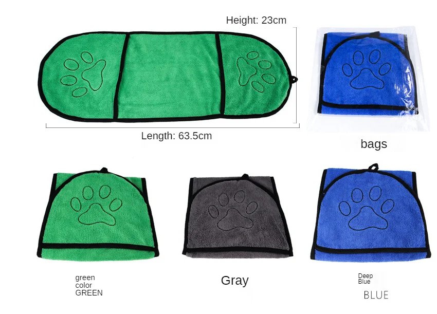 

Dog Bath Towels Pet Cats Bath Towel For Puppy Small Medium Dogs Drying Bath Cloth Pet Supplies 3 Colors Soft Solid Towel