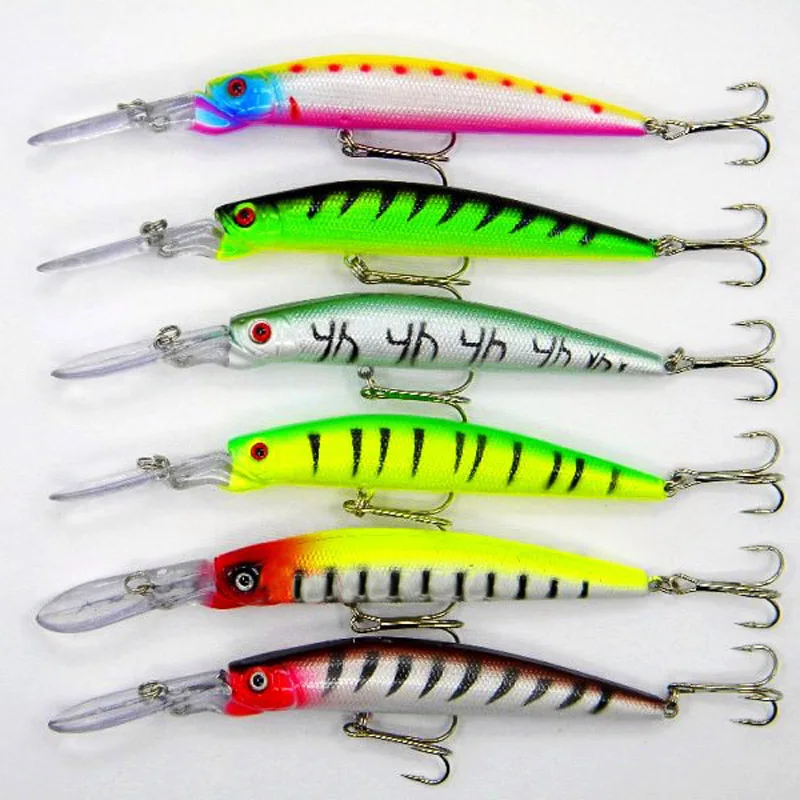 

6pcs Fishing Lure Minnow Wobbler 14.5CM/14.7G Hard Baits Fishing Tackle Bass / Trout Bait FK88