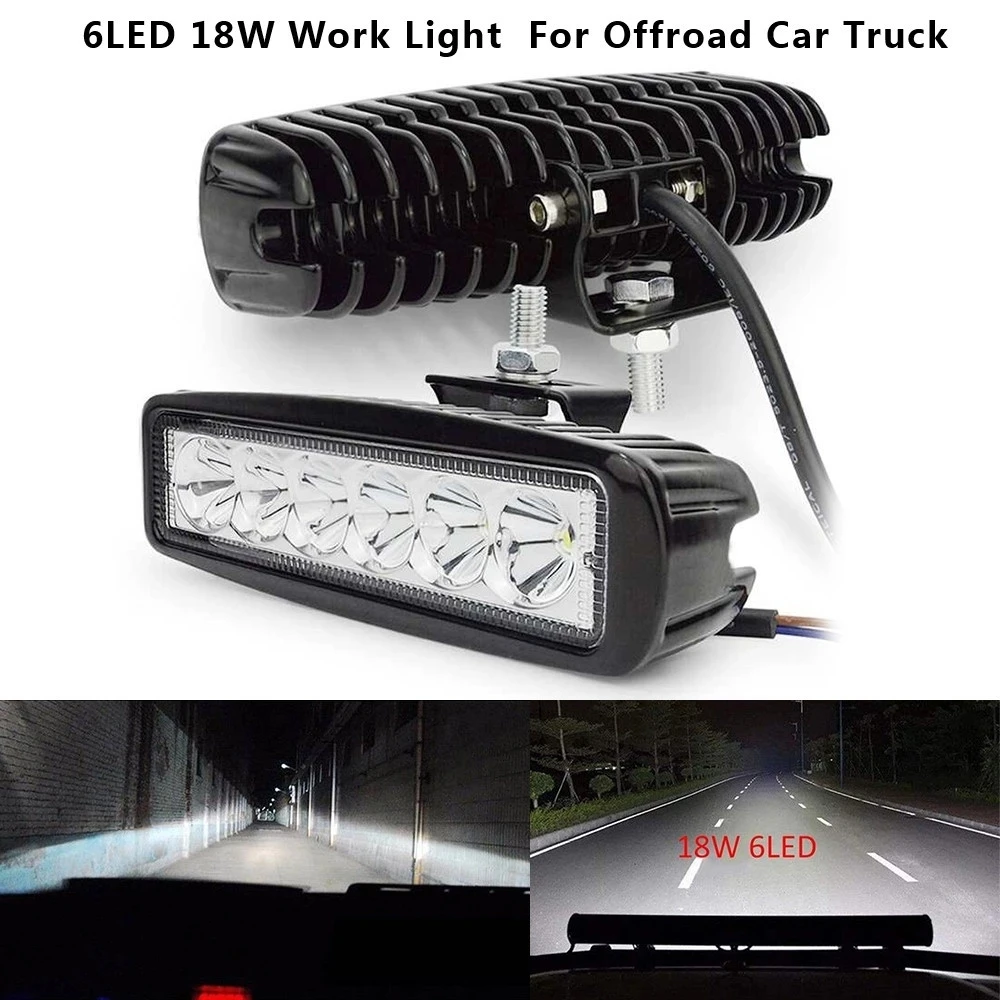 

6LED 18W Work Light Bar DRL Driving Fog Spot Lamp For Auto Motorcycle Truck Boat Offroad Working Light LED Work Light Spotlight