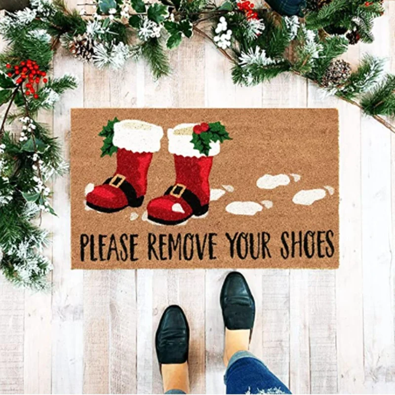 

Doormat Indoor Entrance Christmas Doormats Boots Welcome Home Carpet Front Door Mat Decorations Christmas Bathroom Rug