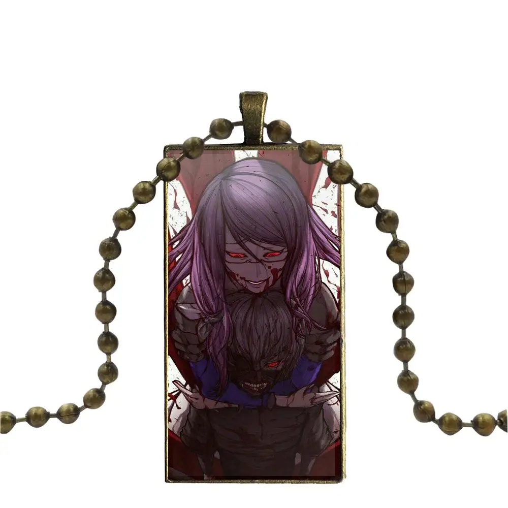 Бронзовое стекло кабошон с прямоугольной подвеской ожерелье-чокер для девочек