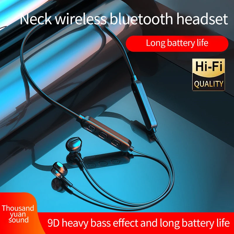 

Hanging Neck-mounted Magnetic Waterproof Earphone Wireless Sports Headphones Stereo Subwoofer Bluetooth-compatitle Earphone