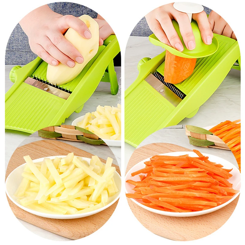 Многофункциональная Регулируемая овощерезка 5 в 1 ручная для картофеля терка