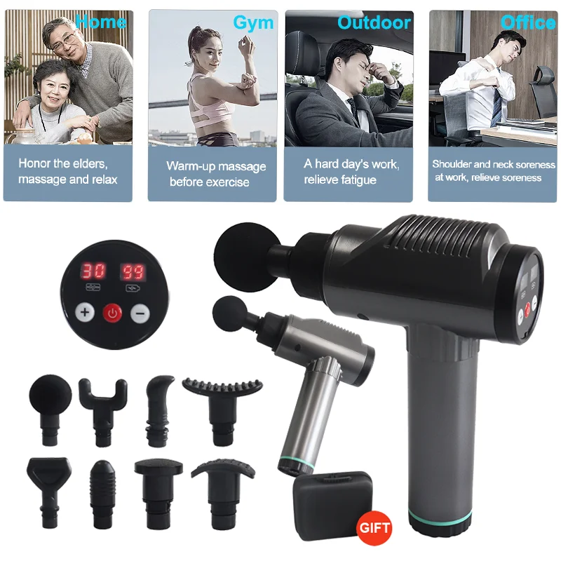 Профессиональный электрический массажный пистолет для глубоких тканей с