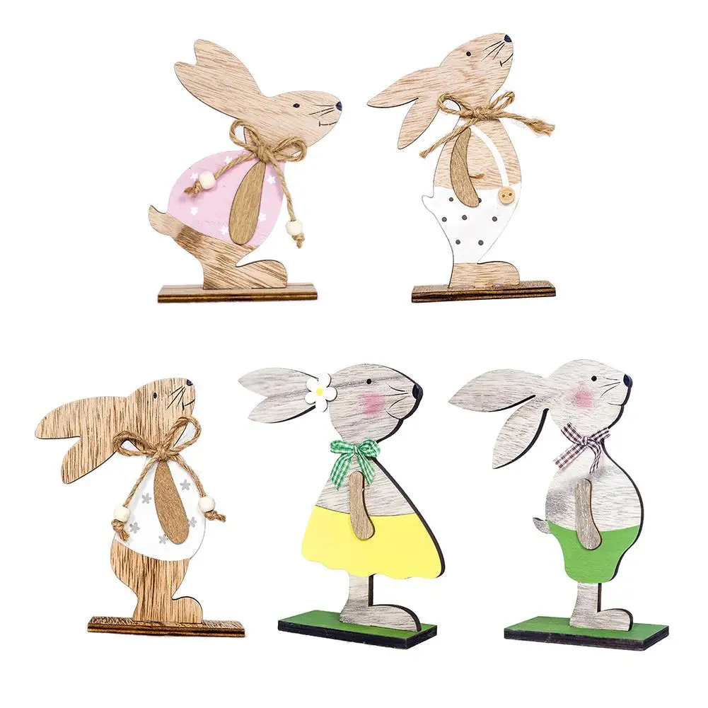 Деревянная Пасхальная подставка для кролика кукла кролик праздничное