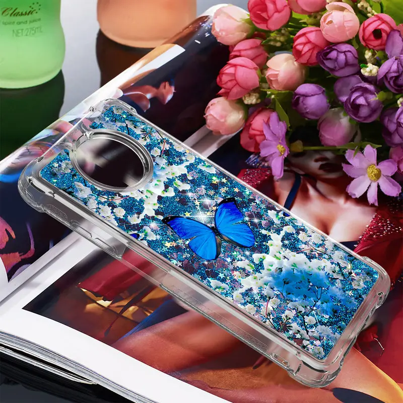 

Silicone Case For Xiaomi Redmi Note 9 5G Liquid Glitter Quicksand Phone Cover For Redmi Note 9T Fashion Shockproof Cases 6.53"