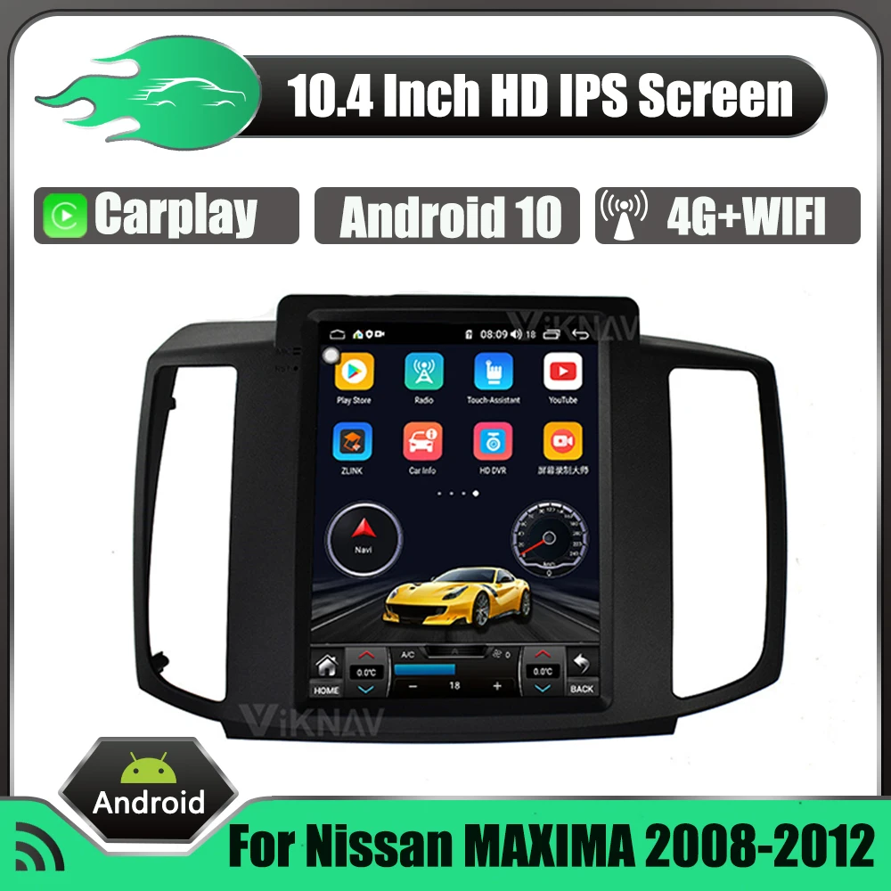 Автомагнитола на Android 10 4 дюйма GPS-навигация для Nissan MAXIMA 2008-2012 аудио мультимедийный