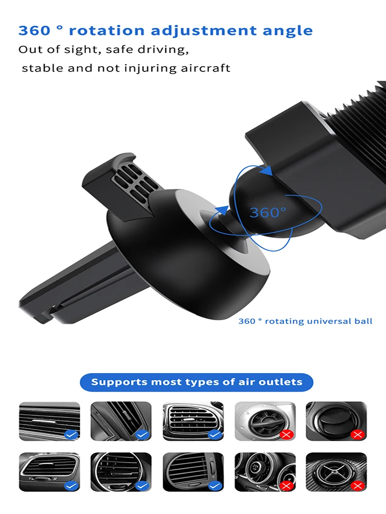 

10W V11S Metal Magnetic Plug Automatic Clamping Car Wireless Charger Infrared Induction Qi Wireless Charger Mobile Phone Holder