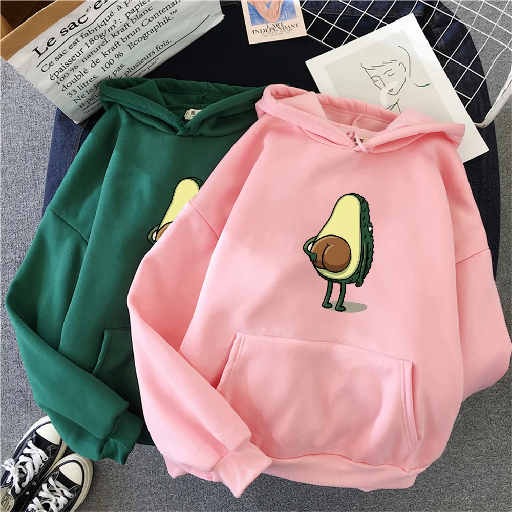 

Women's Creative Cartoon Avocado Sweatshirt Women Hoodie Kawaii Print Top Girl Fashion Personality Hip Hop Clothing Streetwear