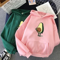womens creative cartoon avocado sweatshirt women hoodie kawaii print top girl fashion personality hip hop clothing streetwear