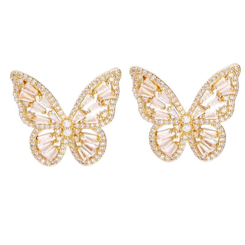 

Bettyue Hollow Out Style Butterfly Shape Charming Earring Wedding Party For Female Ingenious Jewelry With Cubic Zircon Gift