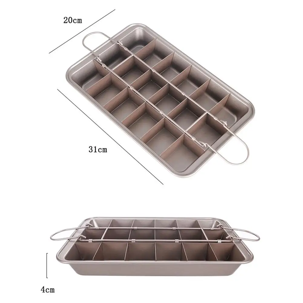 

Brownie Nonstick Baking Pan with Built-In Slicer Non-Stick Brownie Pans with Dividers Divided Brownie Pan Make of High Carbon