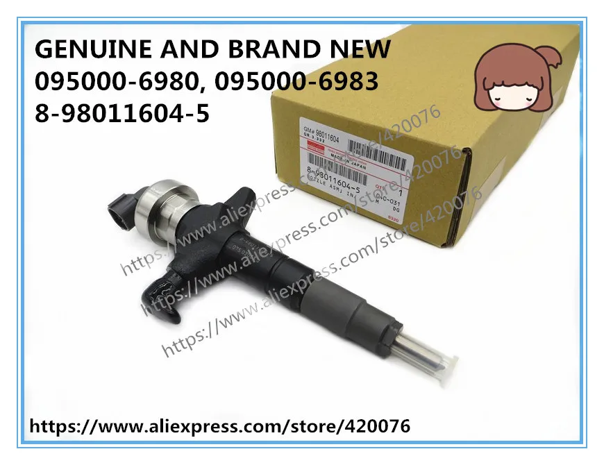 Подлинный и совершенно новый дизельный топливный инжектор 095000 6980 8 98011604 4 98055862 3