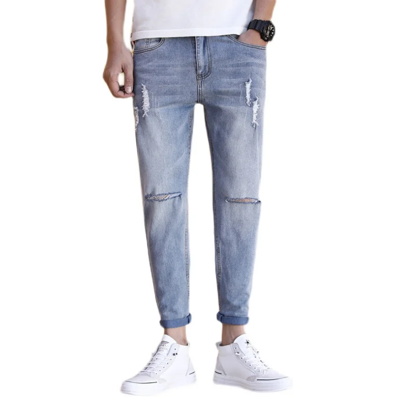 

2021 Popular Boy Baggy Jeans For Men Casual Wide leg Oversize Cargo Denim Overalls Boys Man pants