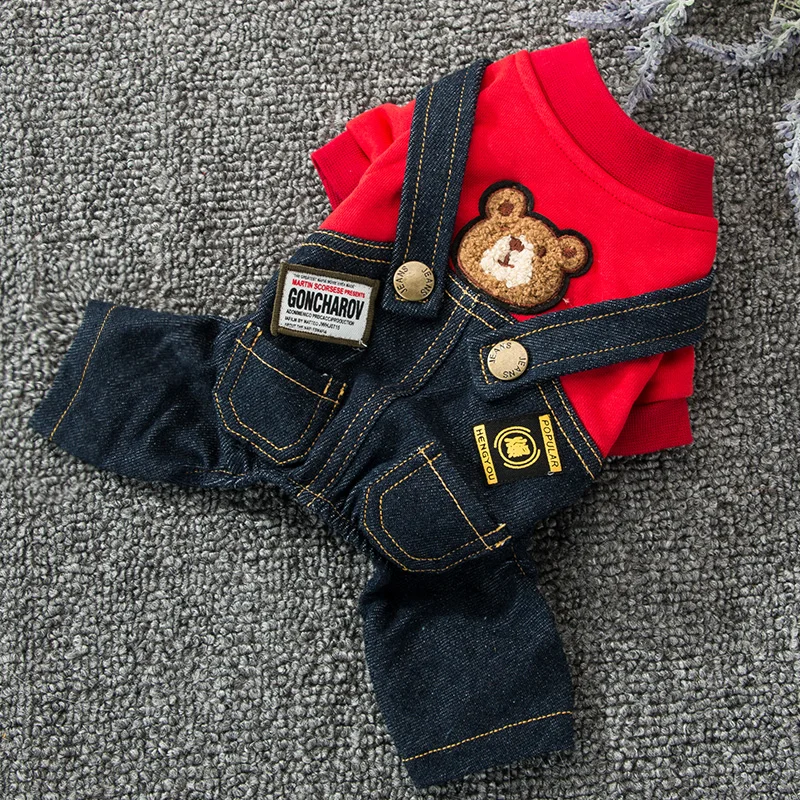 Зимняя одежда для собак Классический наряд домашних животных с медведем теплая