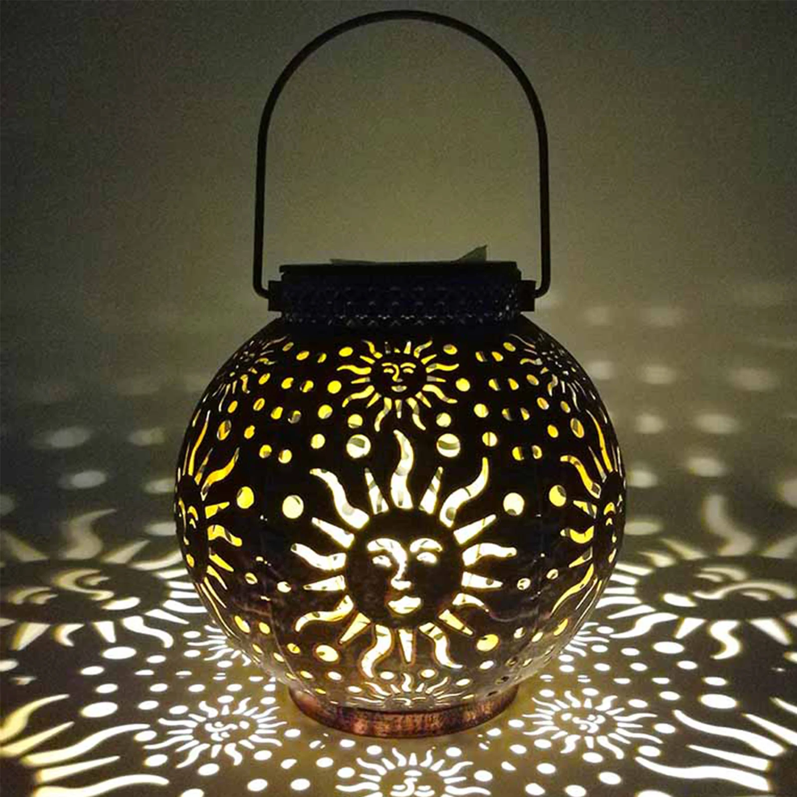 

Hollowed-Out Lantern Solar Lights IP55 Waterproof Outdoor Landscape Decorative Hanging Lantern Lights for Patio Garden Lighting