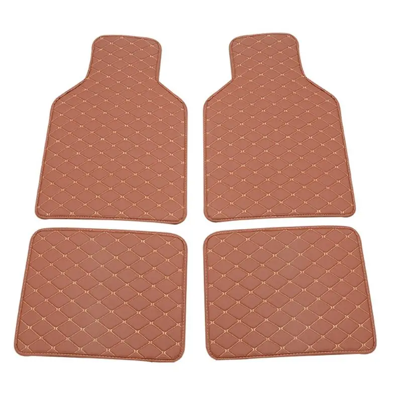 2023 New Universal Fit 4pcs PU Leather Car Floor Mat Waterproof Foot Pads Protector |
