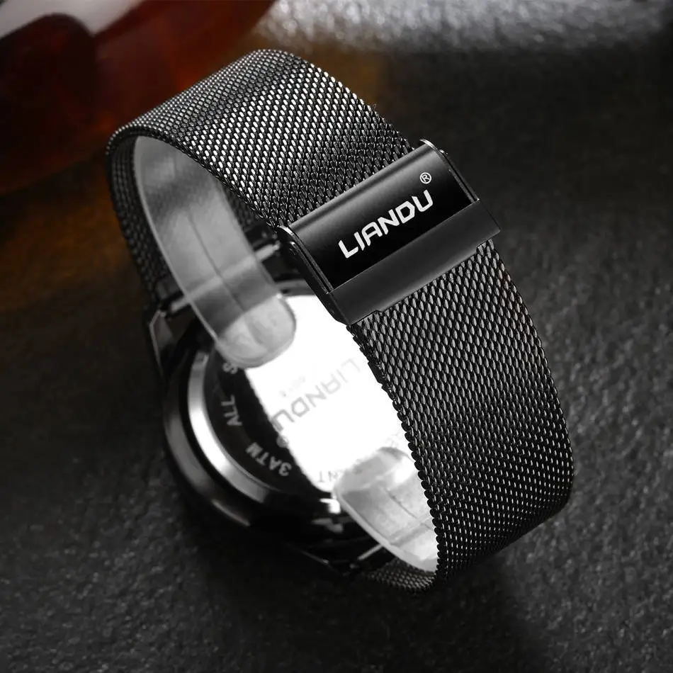 

2020 Minimalist Calendar Men's Stainless Steel Ultra Thin Mesh Band Quartz Watch For Man Watches Mens Wrist Clocks Reloj Hombre