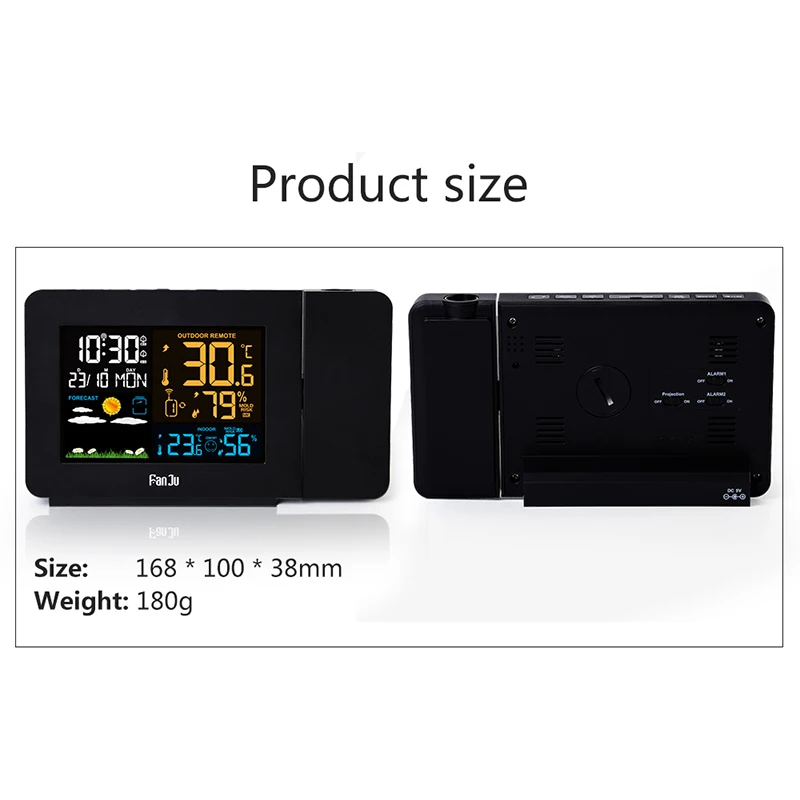 

Wireless Control Smart LCD Digital Weather Station Thermometer Hygrometer Weather Forecasting Alarm Clocks Monitor