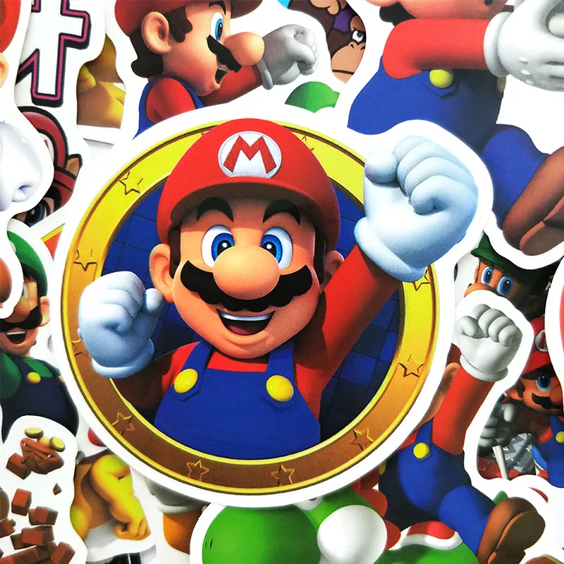 100 шт. Аниме игры Super Mario цветовой стикер карикатуры Водонепроницаемый чемодан
