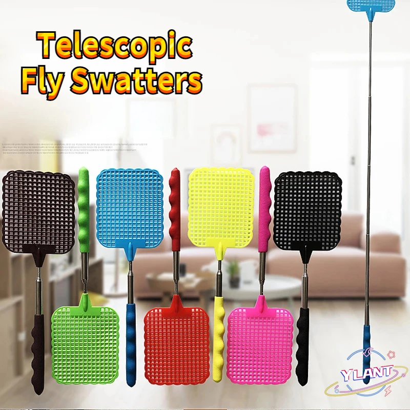 

2021 Fly Swatters Telescopic Extendable Fly Swatter Prevent Pest Mosquito Tool Flies Trap Retractable Swatter Garden Supplies