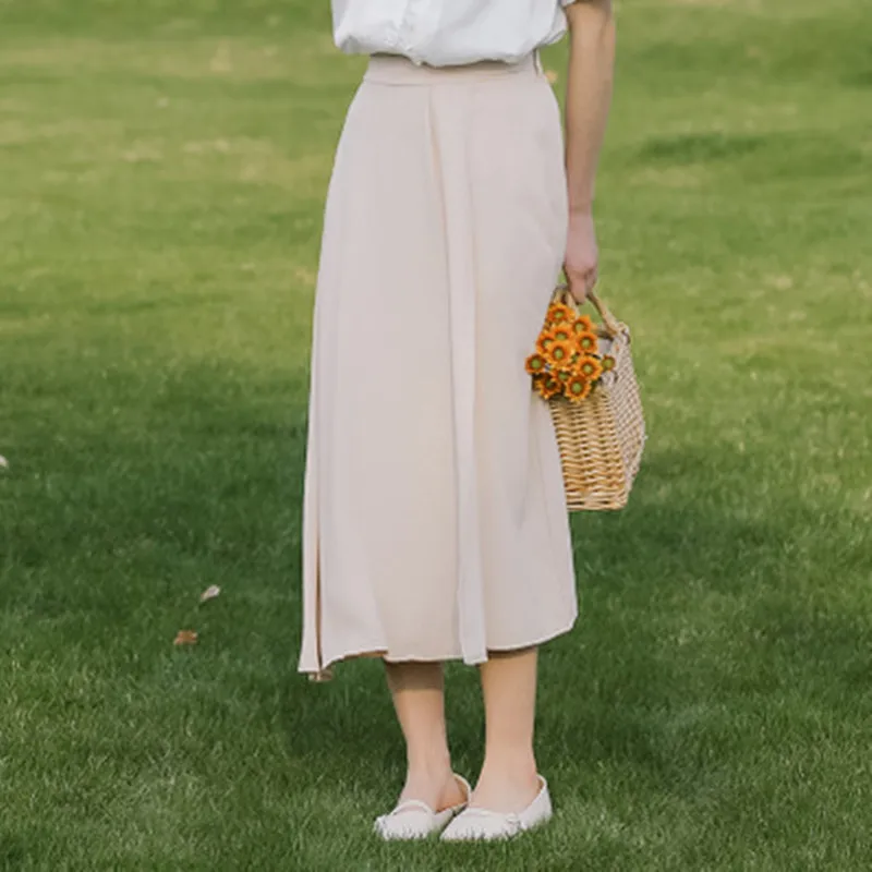 

Spring Elegant High Waist Satin Skirt Women Casual A-Line Slim 2021 Women Fashion Dress Summer Autumn