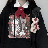 %d1%85%d1%83%d0%b4%d0%b8 women loose black anime print hoodie long sleeve top punk vintage dropshipping harajuku japanese gothic pullover sweatshirt