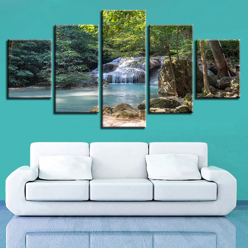 Пейзаж небо облако звезда горная река воздушный шар 5 шт. настенные картины для