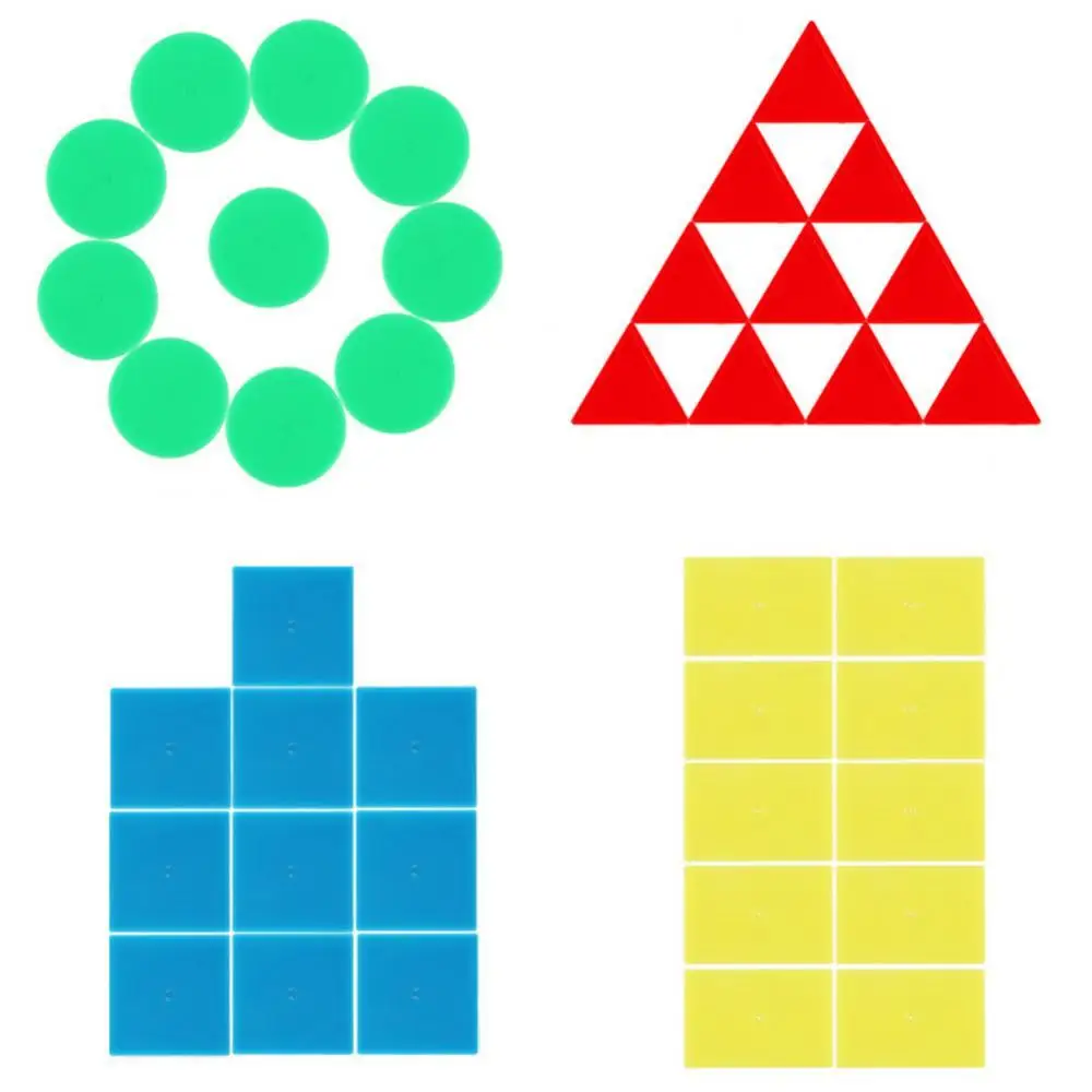 

80Pcs/Set Geometry Blocks Counting Round Triangle Square Disc Teaching Aids