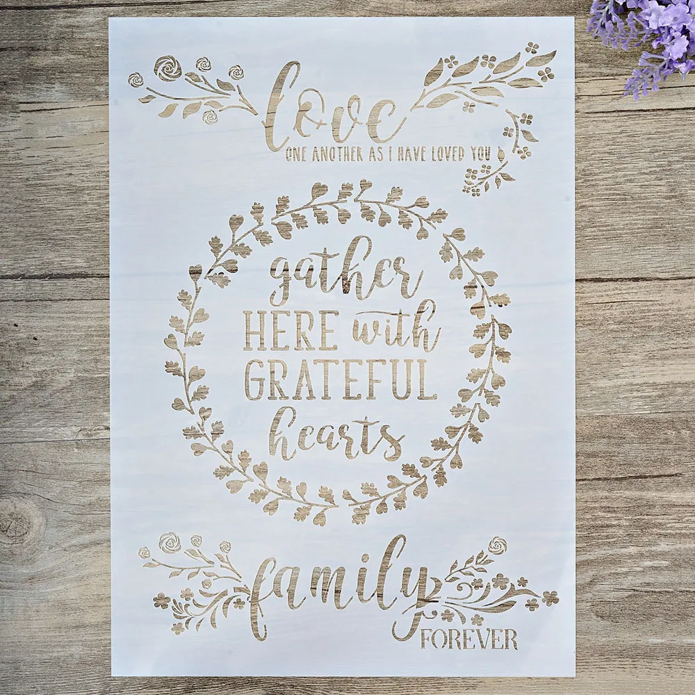 Трафарет формата A4/A3/A2 для самостоятельного изготовления слоев семейной любви