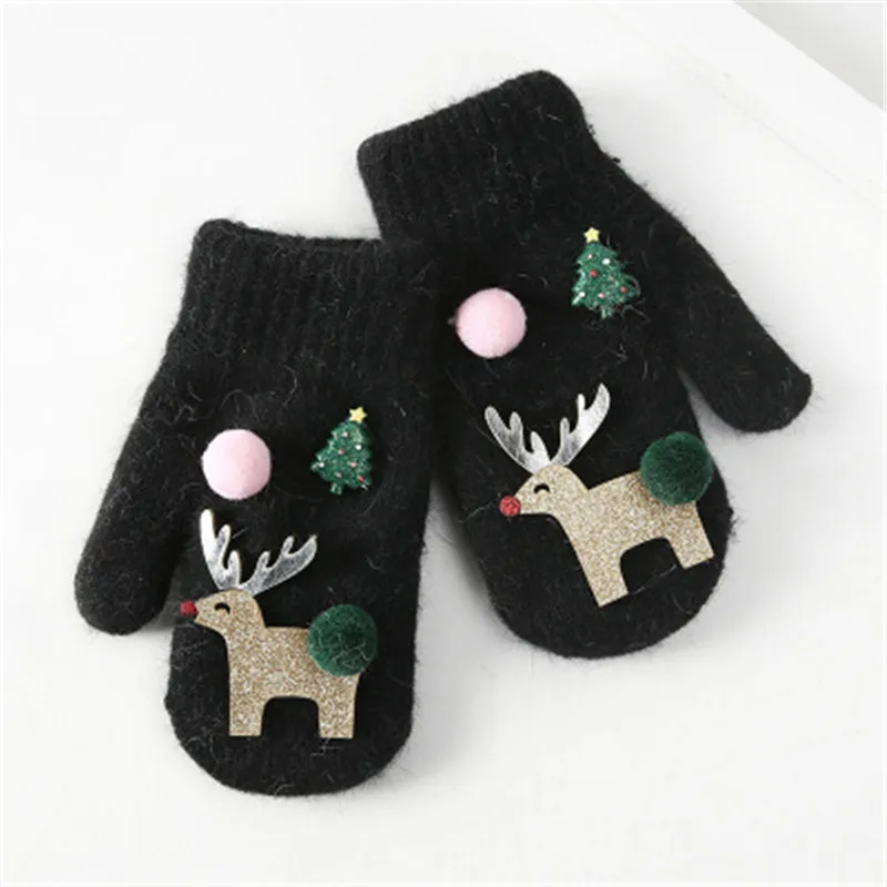 Мультяшные теплые зимние перчатки Рождественская елка Лось подарки плюшевые