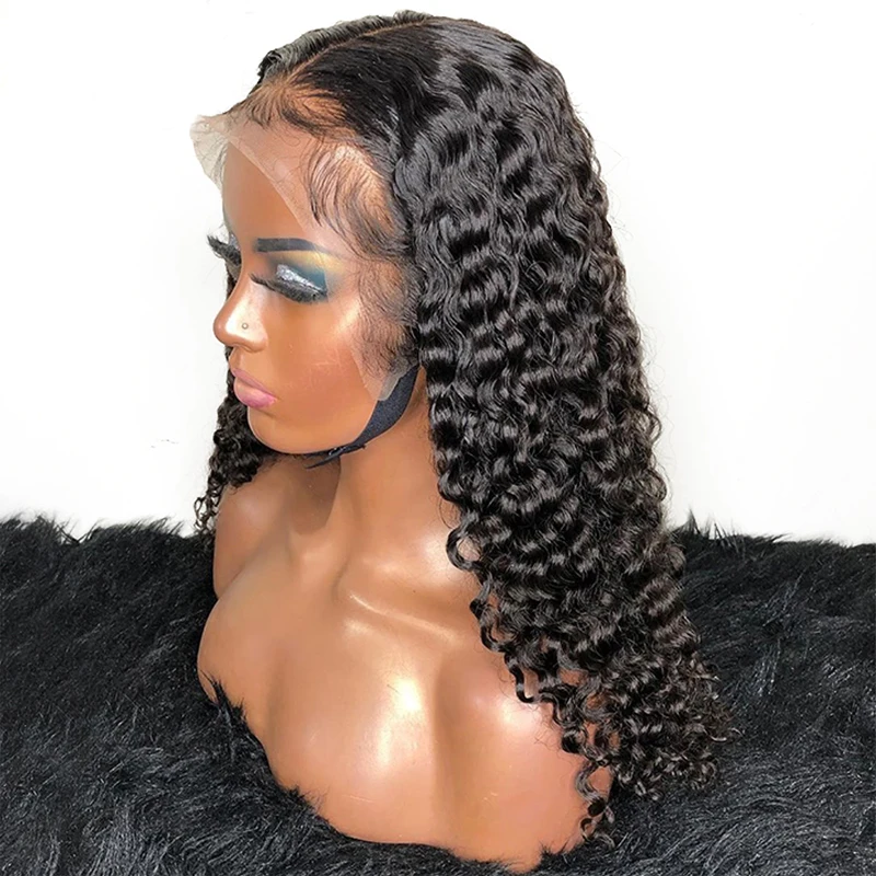 

26 дюймов 180% Плотность черный длинный кудрявый синтетический кружевной передний парик для женщин с детскими волосами термостойкие волосы