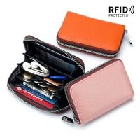2022 lady fashion practical structure zipper style multi function real cowhide leather wallet handbag coin purses