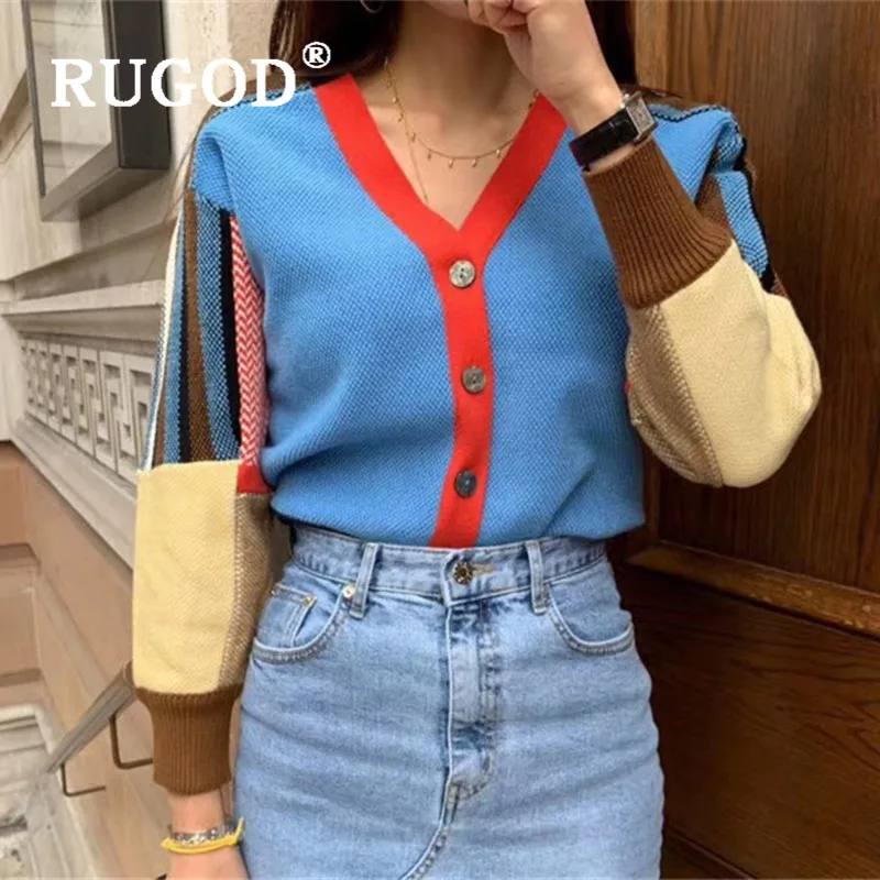 Женский винтажный кардиган RUGOD повседневный трикотажный однобортный Кардиган в