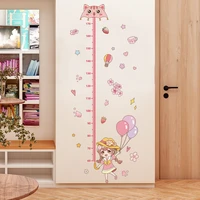 shijuekongjian cartoon girl balloons wall sticker diy height measure mural decals for kids rooms baby bedroom house decoration
