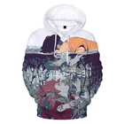 Толстовка Ponyo на скале для мужчин и женщин, Модный повседневный свитшот с 3D принтом, мультяшный пуловер, уличная одежда в стиле аниме Харадзюку