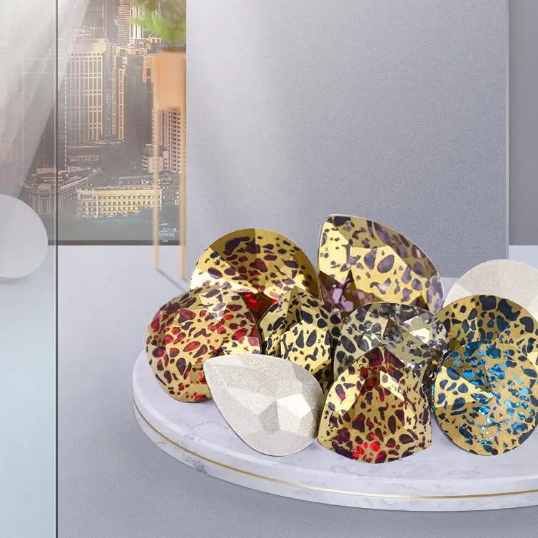 Новинка цветная хрустальная Золотая патина большого размера K9 Хрустальная груша