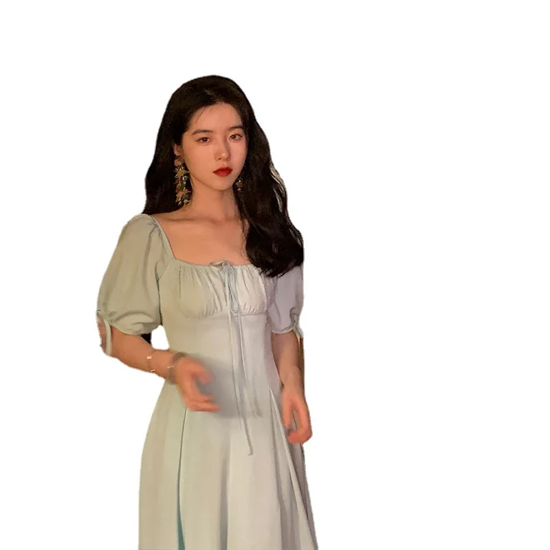 

Floral Design Vintage Sexy Summer Dress 2021 Short Sleeve Sweet Elegant Dress Women Korean Fashion Evening Party Dress Females