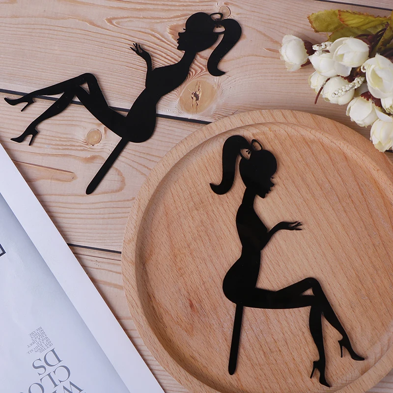 

High Heels Lady Girl Acrylic Cake Topper Weddding Cake Decoration Happy Birthday Cupcake Topper Dessert Sign For Party Supplies