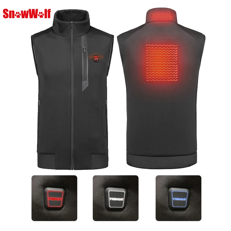 SNOWWOLF Мужская зимняя уличная USB Инфракрасная нагревательная жилетка, куртка, Электрический термальный жилет, одежда для спорта, пешего туризма, альпинизма