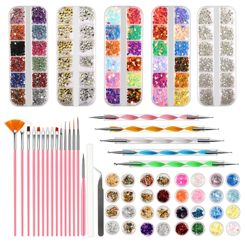

Nail Tools Set Manicure Varnish Starry Sky Foil Sticker Glitter Flake Drill Nail Tool Nail Art Pen